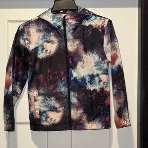 all in motion Orange-Lined Galaxy Print Hooded Jacket